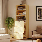 Oak 70 9 In  Accent Cabinet Office Storage Cabinet With 3-shelves And 3-drawers 