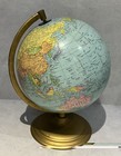 Vintage 1974 George F Cram 9  Terrestrial World Globe No 90 C74 Metal Base