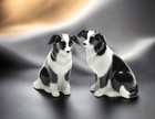 Ceramic Black And White Border Collie Dog Salt   Pepper Shakers  Home D  cor  Gif