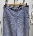 Antique 1950 s Vintage French Navy Linen Sailor Trousers With Flaps  new   Rare 