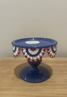 Bath   Body Works New 2025 Red White And Blue Pedestal 3 Wick Candle Holder