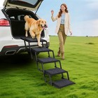 6 Tiers Folding Dog Stairs Portable Pet Steps Non Slip Surface For Car Truck Suv