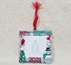2021 Christmas Tree Ornament Photo Picture Frame Baby s 1st First Christmas