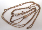 Victorian Gold Filled Pocket Watch Slide Chain With Rubies And Pearls 24 