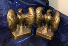 Vintage 1776 Heavy Brass Eagle Bookends Philadelphia Manufacturing Pmc 114b 