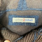 Carbon2cobalt Hoodie Mens Long Sleeve Blue Brown Trim Burgundy Detail Casual