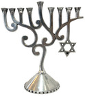 Vntg Hanukkah Menorah With Jewish Star Of David Judaica Judaism Jerusalem Hebrew