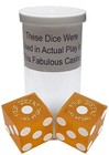 Authentic Four Queens Vegas Casino Craps Dice Yellow Frosted Matching Serial  s