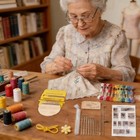 Knit Patch Kit Wooden Portable Repair Tool Set Darning Loom Kit With 10 Cozy