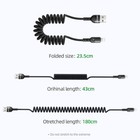 Retractable Coiled Charging Cable Fast Charger Cord For Iphone 14 13 12 11 Xr 8
