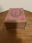 Vintage Louis Sherry 1 2 Lb Size Metal Lidded Candy Tin W  A Pink Floral Design