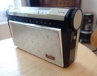 Vintage Toshiba Model 8tm 41 8 Transistor Radio W  Leather Case  Nice  Works 
