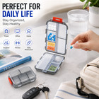 Portable 5 Compartment Pill Organizer Box Waterproof Travel Medicine Case