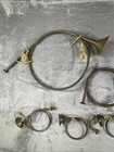 Antique Brass Hunting Bugle French Horns Lot Of 5 Vintage Musical Decorative