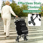 Stair Climbing Shopping Grocery Cart - 55l Total Storage  Black