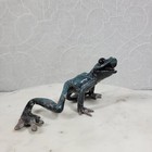 Vtg Kittys Critters Frog Sculpture Green Blue Enameled Metal Cantrell Usa