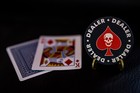 Poker Dealer Button Texas Hold  em Home Game Accessory Skull Ace Spades Red