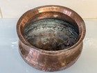 Antique Vintage Hammered Copper Bowl 6    Ladle 9  Rustic Total Weight 483 Gr