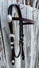 Beautiful Cowboy Vaquero Silver Brow Band Headstall By Hansen Of Ca