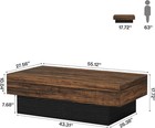55   Farmhouse Wood Coffee Table Rustic Rectangular Center Table For Living Room