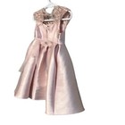 Rare Editions Baby Girls Dress Pink White Large Bows Tulle Overlay 9 Months New