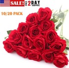 20pcs Artificial Red Roses Silk Lifelike Flowers Wedding Bouquet Roamtic Gift Us