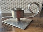 Vintage Candle Holder Aluminum Hand Wrought Hammered  Unique Design