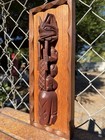 Vintage Northwest Coast Wood Carved Totem Pole Wall Plaque Native Beaver Salmon   