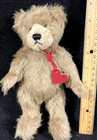 Boyds Bears 510704 Plushed Stuffed Animal Albert Z  Bear 9  Red Heart Necklace