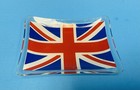 Uk British Union Jack Flag  Glass Dish  5  X 3 3 4  Vintage