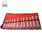12pcs Flexible Head Ratcheting Spanner Auto Wrench 8-19mm Combination Tools Kit