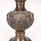 Japanese Antique Bronze Vase Edo Period 19th Century Metal Jar Sculpture 8 6 In