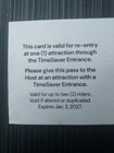 One Dollywood Re-entry Timesaver Pass Exp  1 3 27 Fast Pass 2 Riders One Ride