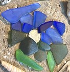 Genuine Surf Tumbled Seaglass Blues And Green Found In Caribbean