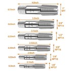 6pc Carbon Steel Npt Pipe Tap Set 1 8  1 4  3 8  1 2  3 4  1  Size Threader Set