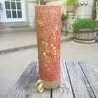 Vintage Royal Candle Company Pillar Red Glitter With Stand holder Retro
