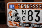 1998 Tennessee License Plate Vols Football National Champions Nc 8386 Volunteers