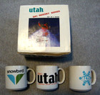 3 Vintage Utah Ski Resort Mugs  Alta Snowbird Winter Sports Mountains Skiing Set