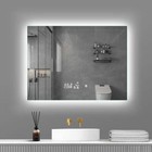 Led Lighted Wall Mounted Rectangle Frameless Smart Bathroom Makeup Mirror