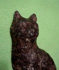 Original Antique Cast Iron 1 2 Cat  feline Arcade Still Penny Bank 100 Yr Patina