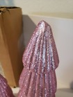 3 Pink Glitter Trees 6 -10  Sparkling Foam Holiday 