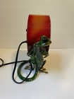 Deco Breeze Frog Figurine Table Fan Painted Metal Red Green Black Works 