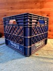 Weeks Dairy Blue 89 Solid Plastic Square Milk Container Carrying Crate Vtg