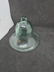 Vintage antique French Cloche Green Glass 8  W X 6  H Garden Bell 