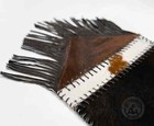 Tricolor Cowhide Table Runner - 6 x1   with Fringe  - Top Quality