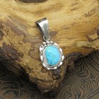 Simple Southwestern Sterling Silver Turquoise Pendant