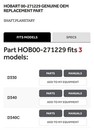 00-271229 Oem Hobart Planetary Shaft for    Hobart Mixers  Part 