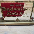 Vintage 1939 Budweiser Reverse Painted Glass Bar Sign Anheuser Busch Display