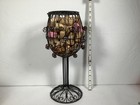 Wine Cork Holder - Cage  Glass Beads - Metal Wire Goblet Shape - Cool  