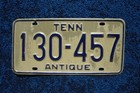 Tennessee Antique Vehicle License Plate
